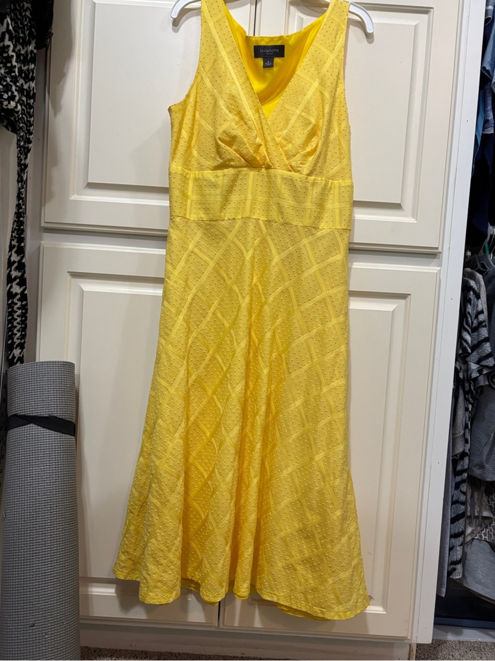 Liz Claiborne Sunny Yellow Eyelet Midi Dress